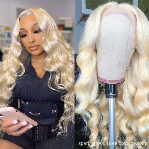 SPARK 613 Blonde Full Lace Wigs Raw Virgin Human Hair Lace Front Wig For Black Women Peruvian 360 HD Lace Closure Frontal Wig